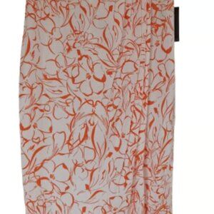 Gorgeous Linen Blend  Orange Floral Skirt